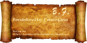 Bendekovits Fausztina névjegykártya